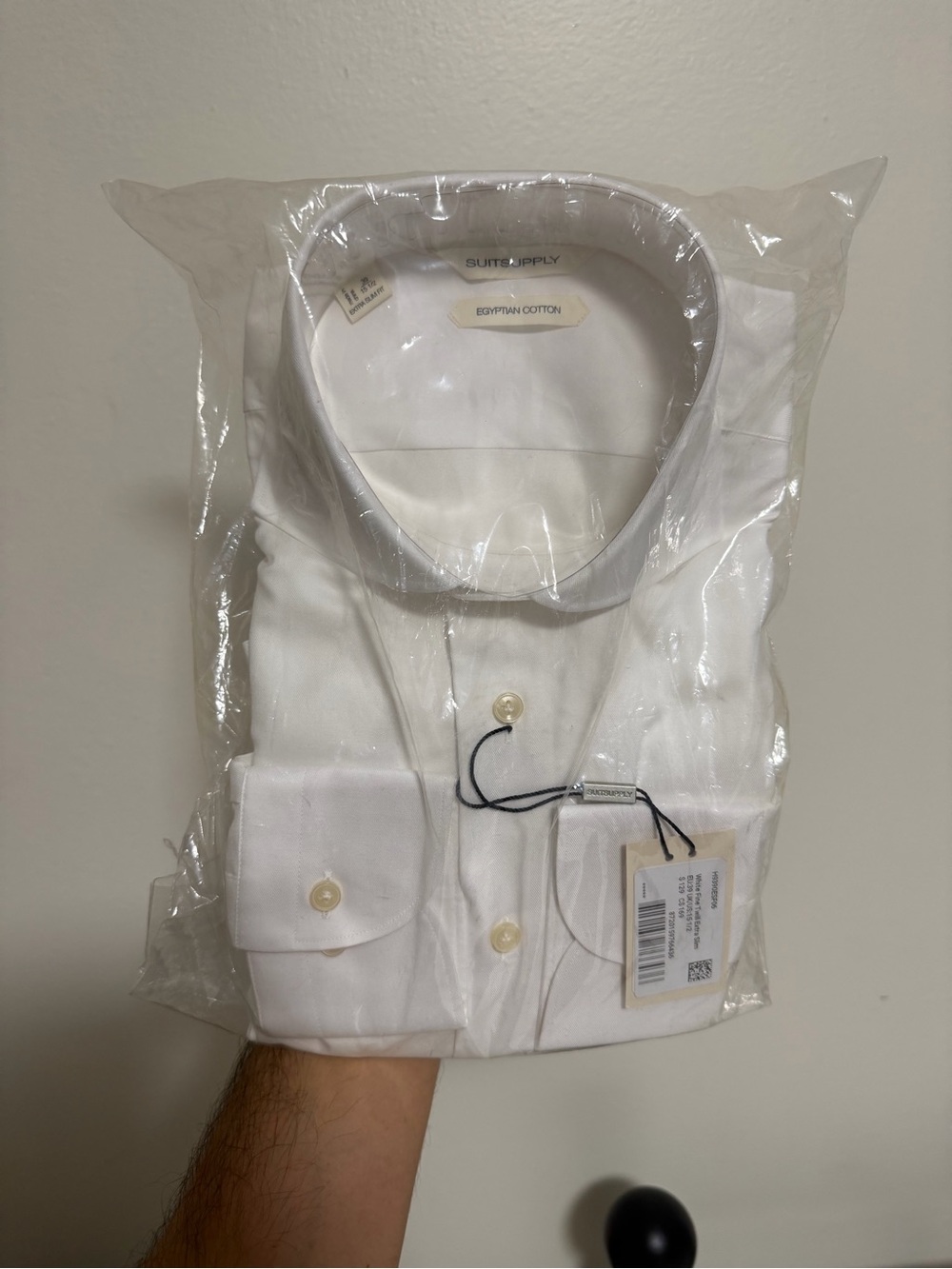 Suitsupply White Men’s Dress Shirt - Super Spread Collar 15.5 extra slim nwt